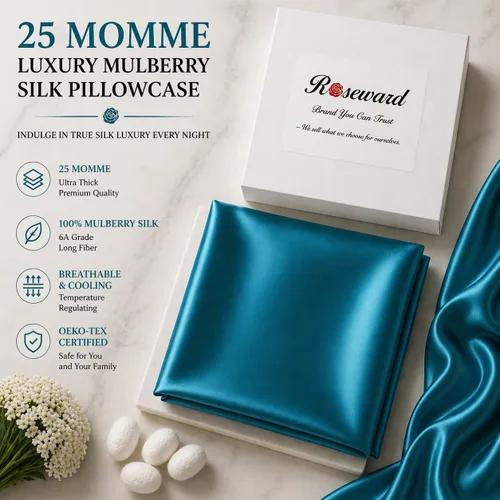 Miniatura 4 de Funda de almohada de seda 25 Momme para cabello y piel, 100% seda de morera, refrescante, suave, cierre de cremallera oculto, funda de almohada