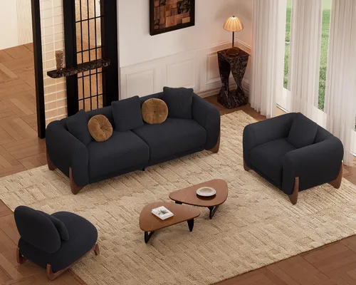 Miniatura 9 de Morden Fort Sherpa Boucle Sillón Individual de Sofá, Sofá Moderno Tapizado Silla Profunda con Almohada Decorativa Suave Amigable con la Piel Silla