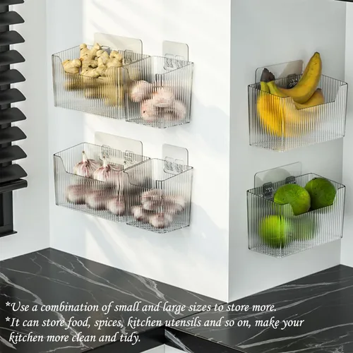 Miniatura 3 de Lae Nuvole Juego de 2 organizadores de puerta de armario montados en la pared, organizador de ducha apilable de plástico adhesivo organizador