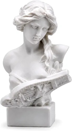 Estatua de Busto de Resina de 2.95 Pulgadas Figurillas de Yeso Mini Escultura de Decoración del Hogar Blanca para Aficionados al Arte-Artemis,
