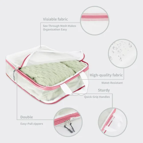 Miniatura 2 de BRAQ - Cubos de embalaje de compresión para viajes, juego de 7 bolsas organizadoras de viaje para equipaje, cubos de embalaje de compresión