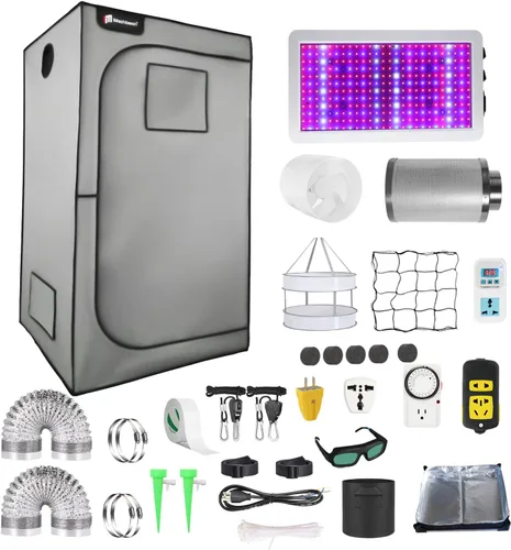 Miniatura 9 de Kit completo de tienda de cultivo Mylar 2x2 Kit de tienda de cultivo 24"x24"x55" Habitación de cultivo de plantas de interior LED Luz de crecimiento
