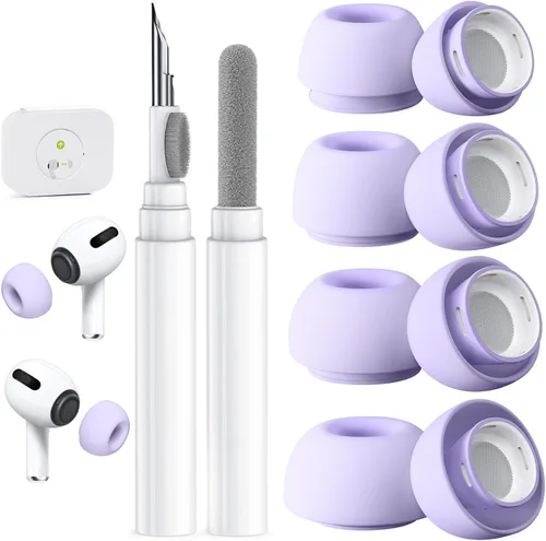 Miniatura 37 de 4 pares de puntas de repuesto para AirPods Pro 2ª/1ª generación con kit limpiador, orificio de reducción de ruido y pantalla protectora contra