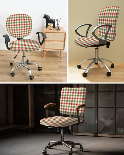 Miniatura 6 de Juego de 2 fundas elásticas para sillas de oficina y computadora, fundas elásticas para asiento de silla giratoria de escritorio, fundas protectoras