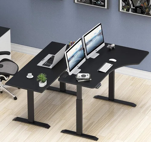 Miniatura 8 de SHW escritorio eléctrico ajustable para computadora, grande, de 55 pulgadas