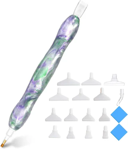 Praise V Do Kit de herramientas de accesorios de pintura artística de diamante para adultos, bolígrafo de taladro de arte de diamante 5D, puntas de