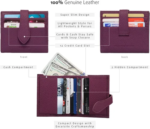 Miniatura 93 de Grande -3803 Cartera unisex, Azul (Iced Blue), Cartera delgada de cuero con cierre a presión pequeño