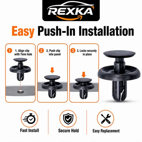 Miniatura 6 de Rexka 20 piezas de protector contra salpicaduras de motor Fender Liner tapa de maletero debajo de la cubierta clip de retención estilo empuje 20PZAS