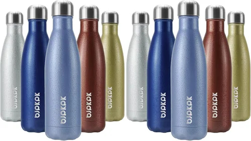 Miniatura 47 de BJPKPK Botella de Agua Aislada 17oz Botellas de Agua de Acero Inoxidable Apta para Lavavajillas Metal Térmica Mantiene Frío y Caliente, Gris Niebla