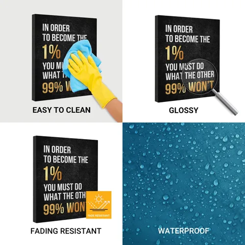 Miniatura 3 de Arte de Pared Inspiracional Lienzo Enmarcado 12 x 16 pulgadas (PARA CONVERTIRSE EN EL 1%) - Arte de Pared Decorativo con Citas Motivacionales