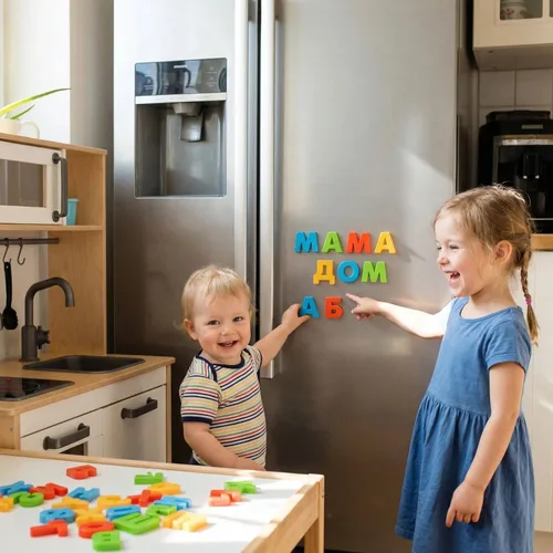 Miniatura 6 de BOHS Letras magnéticas del alfabeto ruso, juego en imanes de refrigerador, pizarra blanca, mesa, juguete educativo de aprendizaje para niños, 33