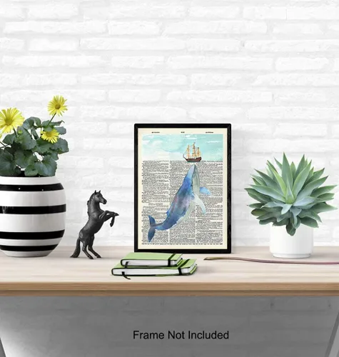 Miniatura 4 de Arte de Pared con Diccionario Náutico de Ballena - Foto de 8x10, Imagen - Océano, Mar, Playa, Decoración del Hogar, Decoración Shabby Chic - Regalo