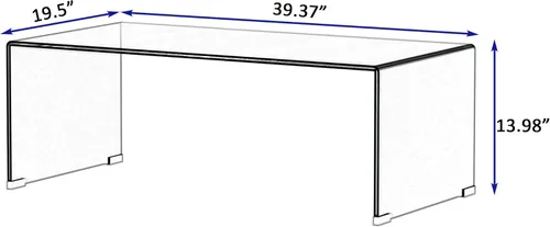 Miniatura 2 de IANIYA Mesa de centro de vidrio templado para decoración moderna de sala de estar, fácil de limpiar con bordes redondeados seguros y diseño