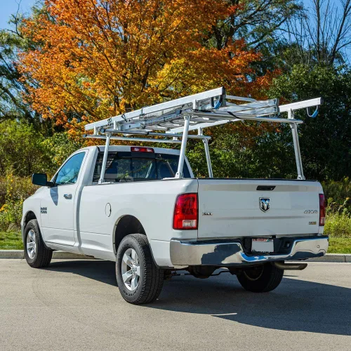 Miniatura 2 de estante de aluminio universal para camionetas para cabinas - capacidad de 800 lb - se adapta a camas de camiones completas, medianas y compactas