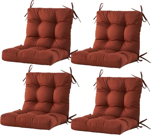 Miniatura 21 de BLISSWALK Cojines para sillas de exteriores, cojín grueso de mimbre con respaldo bajo y lazos para muebles de patio, 40 pulgadas de largo x 20 Beige