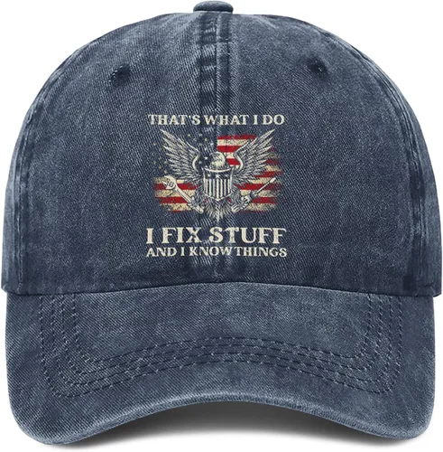 Miniatura 8 de I Fix Things Hat, I Fix Stuff and Know Things Sombrero para hombres, Thats What I Do I Fix Stuff Hat, Hat I Fix Stuff 8 (negro)