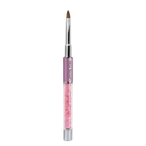 Mia Secret PREMIER - Pinceles de uñas 100% Kolinsky, fabricados en Estados Unidos, Prenium, pinceles para arte de uñas (rosa, 4 o (3D))