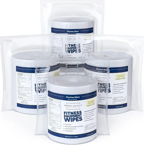 Miniatura 2 de Fitness - Toallitas para equipos de gimnasio - 4 rollos de 800 toallitas de limpieza prehumedecidas - Para dispensadores ascendentes y descendentes