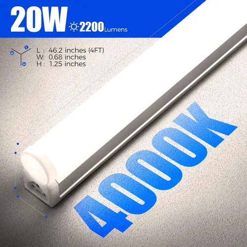 Miniatura 7 de Barrina Luz LED para tienda de 4 pies, 2200 lm, 4000 K blanco frío, accesorio LED T5, luces de tienda enlazables, luz de techo y debajo
