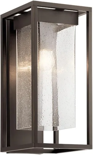 Miniatura 16 de Kichler Mercer 59060BSL - Lámpara de pared para exteriores de 12 pulgadas en color negro, aplique de pared exterior de 1 luz con vidrio transparente