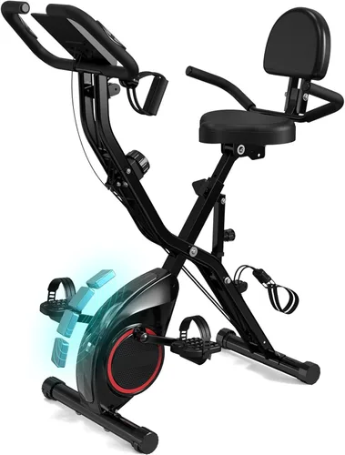 Miniatura 10 de USLIM Bicicleta de Ejercicio Plegable Bicicletas Estáticas para el Hogar, Bicicleta de Entrenamiento Interior 5 EN 1, Bicicleta de Ciclismo