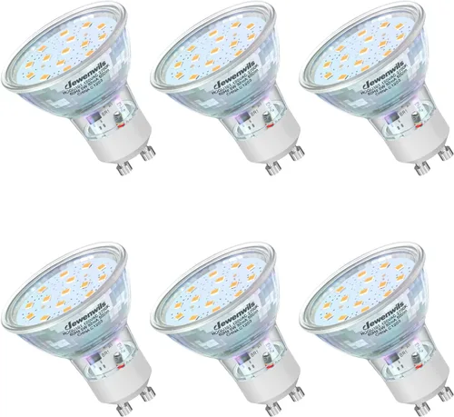 DEWENWILS Bombillas GU10, bombilla LED GU10 regulable, 5W equivalente a 50W, 2700K, bombillas de luz suave y cálida, repuesto para iluminación de