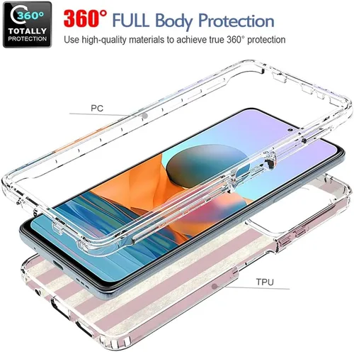 Miniatura 3 de Funda para teléfono Redmi Note 10 Pro 4G/Note 10 Pro Max con protector de pantalla de vidrio templado, lindo patrón de bandera transparente