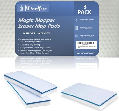Miniatura 11 de Magic Mopper - Almohadilla de esponja para mopa Compatible con Swiffer Wet Jet y mopas húmedas de 12 pulgadas Almohadilla de esponja mágica