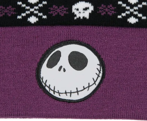 Miniatura 3 de Disney The Nightmare Before Christmas Fair Isle Jack Skellington - Gorro de punto, color morado, Púrpura