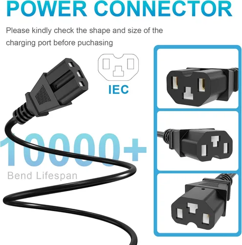 Miniatura 4 de 59V 1.8A para 48V 12AH Cargador de batería de plomo para bicicleta eléctrica Motor Bike - Adaptador de CA de enchufe de 3 agujeros
