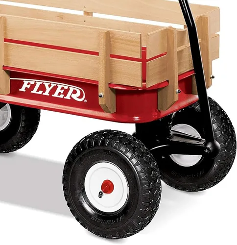 Miniatura 9 de Radio Flyer Kids Wagon, Rolling Cart, Beach Cart, Carts with Wheels, Outside Toys for Toddlers 1-3, All-Terrain Steel & Wood Wagon for Kids, for