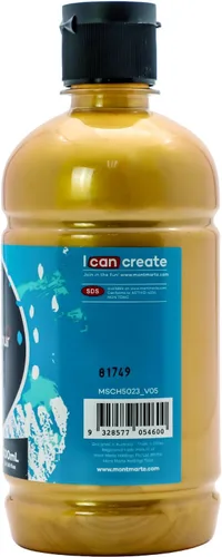 Miniatura 4 de Mont Marte Juego de pintura acrílica dorada de 16.9 oz (16.9 fl oz), perfecto para lienzo, madera, tela, cuero, cartón, papel, MDF y manualidades