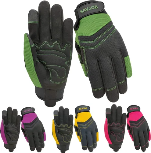 Miniatura 14 de Guantes de trabajo de seguridad para hombres y mujeres, guantes de trabajo utilitarios, guantes de mecánico, guantes de trabajo de patio, ajuste