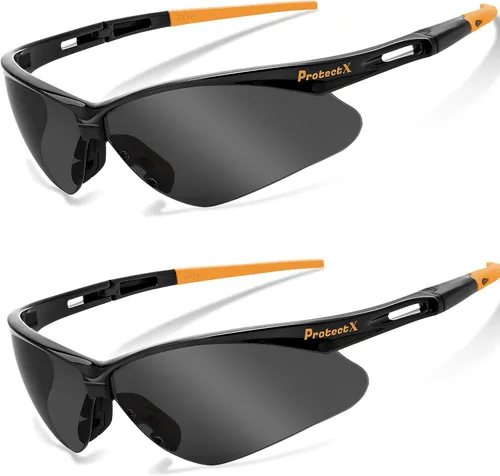 Miniatura 12 de ProtectX Gafas de seguridad para hombres y mujeres, lentes de sol de seguridad con lentes antivaho resistentes a los arañazos, agarres Skywalker