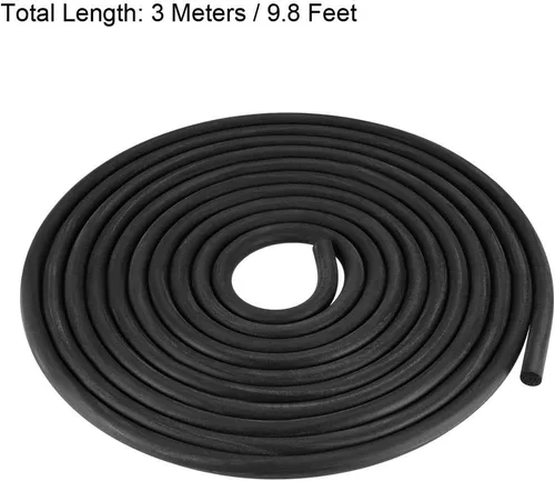 Miniatura 2 de uxcell Burlete de Sello de Goma de Espuma 6mm de Diámetro 3 Metros de Largo Negro