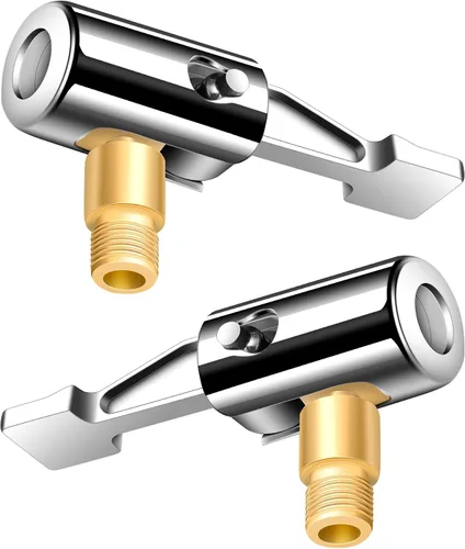 Miniatura 2 de EVOULTES Paquete de 2 Portabrocas de Aire con Bloqueo y Adaptador de Manguera para Inflador de Neumáticos, Portabrocas de Neumático de Metal