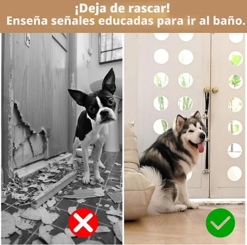 Miniatura 7 de Luckyiren Campanas de Perro Actualizadas para Puerta/Entrenamiento de Orinal/Salir al Aire Libre - Campanas para Cachorros Perros Gatito para Negro