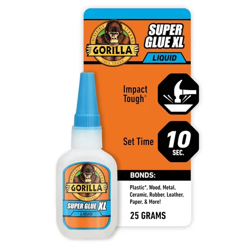Gorilla Super Glue XL, pegamento transparente, 25 gramos (paquete de 1) - Todo propósito y configuración rápida para proyectos y reparaciones