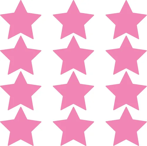 Miniatura 13 de LiteMark Durable Stars, calcomanía roja brillante de 5.5 pulgadas, uso en hormigón liso, azulejos, vidrio, paquete de 8 estrellas Rojo