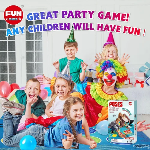 Miniatura 3 de FunKidz - Juego clásico de poses giratorias, juego de fiesta gigante para niños y adultos, mayor tamaño, actividad familiar en interiores