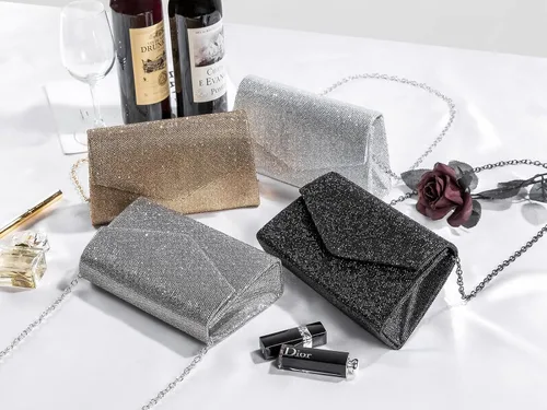 Miniatura 5 de GEGELE Bolsas de noche brillantes para mujer, bolso de mano con diamantes de imitación para fiesta, graduación, boda
