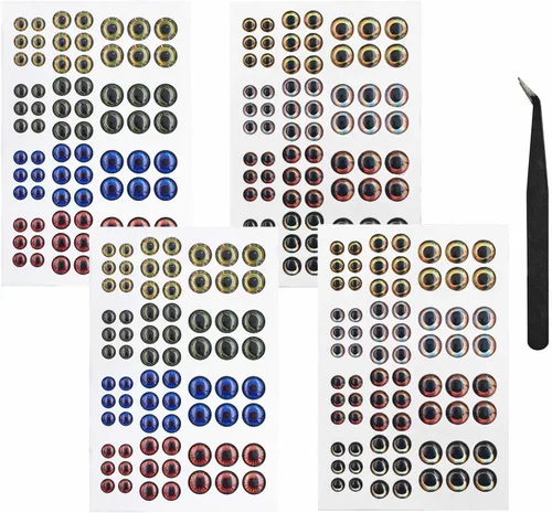 Miniatura 5 de Drchoer Fish Eyes for Lures Making - Fishing Lure Eye 3mm 4mm 5mm 6mm 7mm 10mm Assortment for Fly Tying DIY Materials Tool