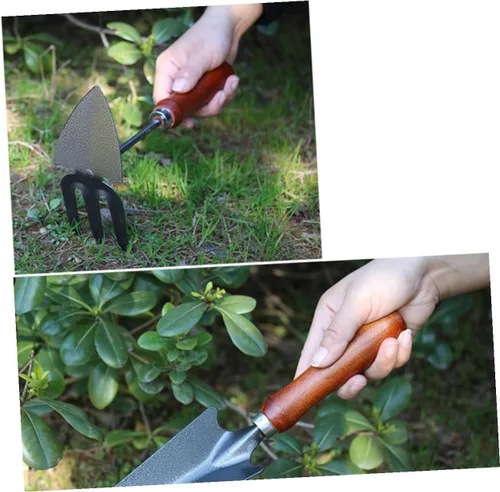 Miniatura 6 de NUOBESTY 4pcs Thickened Mini Iron Shovel Garden Tool Set with Handles Planting and Weeding Spade Kit for Seedling Transplanting and Cultivating