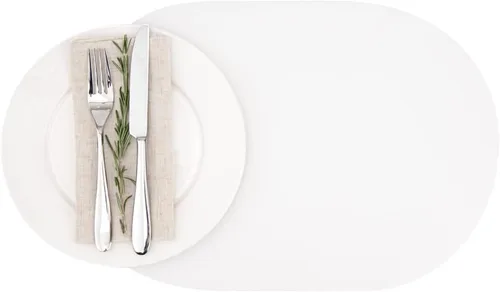 Miniatura 12 de Restaurantware Juego de 6 manteles individuales de cocina de 16 x 12 pulgadas para mesa de comedor en relieve, impermeables, con forma de huevo