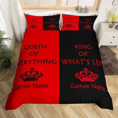 Miniatura 10 de Juego de ropa de cama personalizado con lentejuelas negras y doradas, funda de edredón de corazón dorado con purpurina para mujeres y hombres
