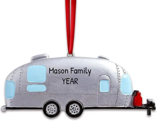 Miniatura 4 de Adornos de campamento personalizados 2025 – Adorno Airstream para caravana, remolque, Airstream, adorno de Navidad, tren, adornos de Navidad 2025