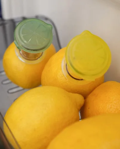 Miniatura 5 de YZC Exprimidor de limón, paquete de 2 exprimidores de limón, exprimidor de lima de plástico sin BPA, extractor de jugos compacto, prensa de cítricos