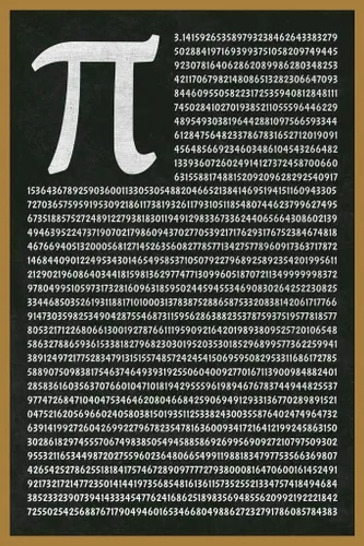 Póster Pi de matemáticas para escuela secundaria matemáticas hasta 1801 decimales letras griegas en el aula de ciencias educativas, profesores