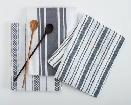 Miniatura 20 de Juego de Toallas de Cocina – Paquete de 3 (20 x 30 pulgadas) Extra Grandes de Algodón Premium para Cocina – Absorbentes – 100% Algodón – con Lazo