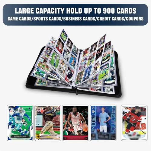Miniatura 3 de Carpeta de Álbum de Tarjetas Coleccionables de 900 Bolsillos, Carpeta de Tarjetas de Béisbol con Fundas, Álbum Coleccionable para Tarjetas